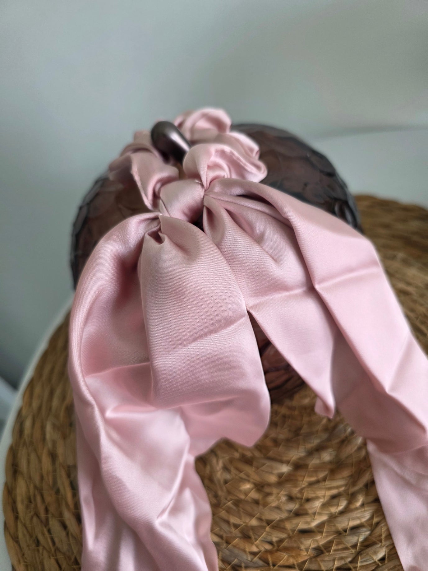 Le Chouchou Foulard Satiné Vieux Rose