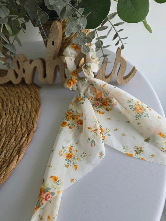 Le Chouchou Foulard Voile Blanc Orangé