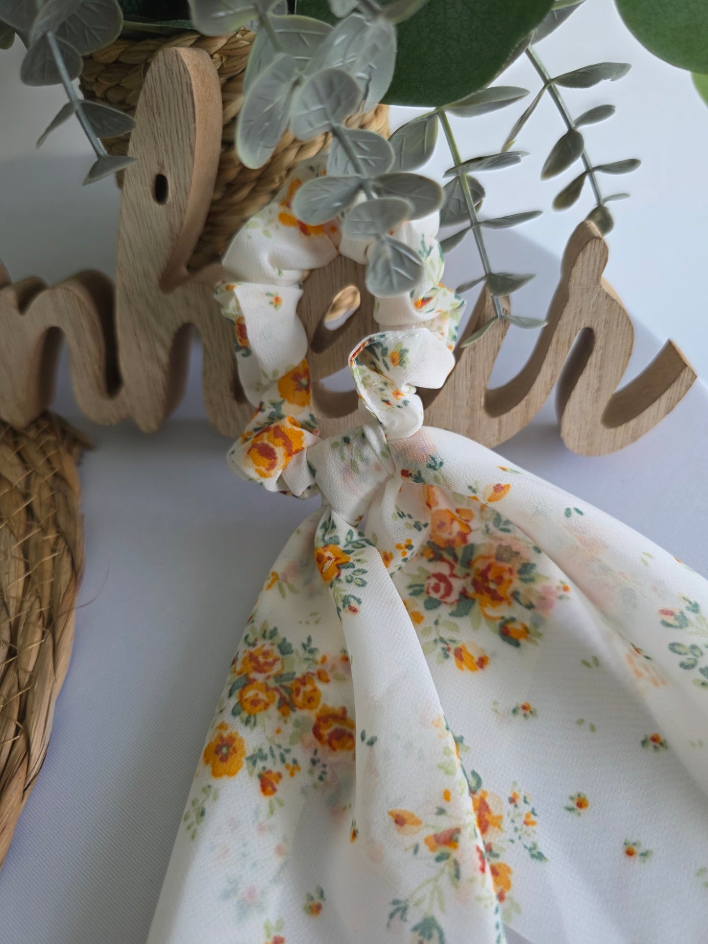 Le Chouchou Foulard Voile Blanc Orangé