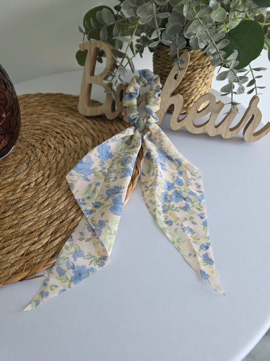 Le Chouchou Foulard Voile Floral Bleu
