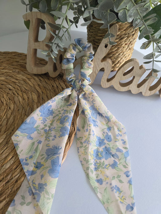 Le Chouchou Foulard Voile Floral Bleu