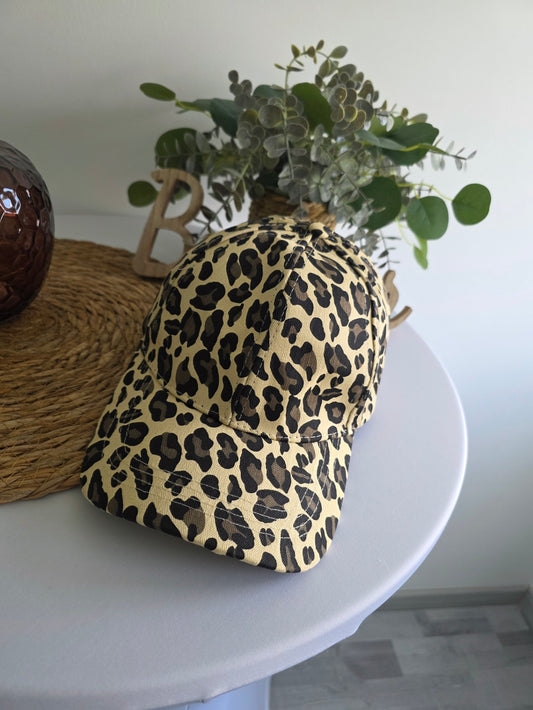Casquette Féminine Léopard Beige