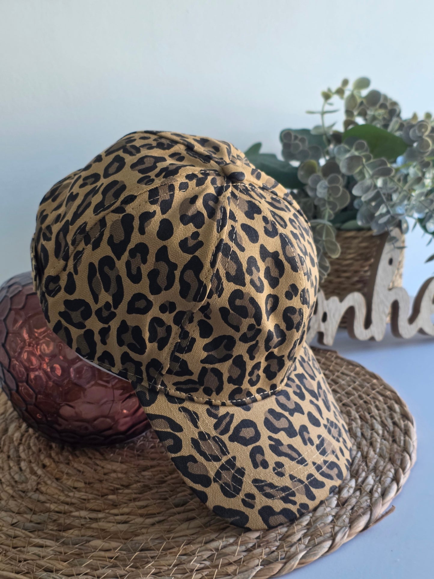 Casquette Féminine Léopard Marron