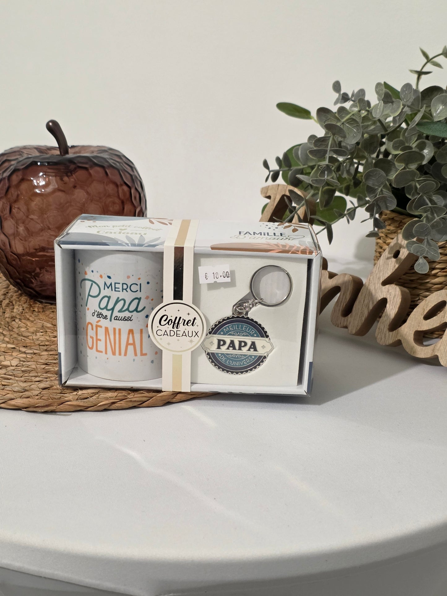 COFFRET MUG PORTE CLE "Merci Papa d'être aussi GENIAL"