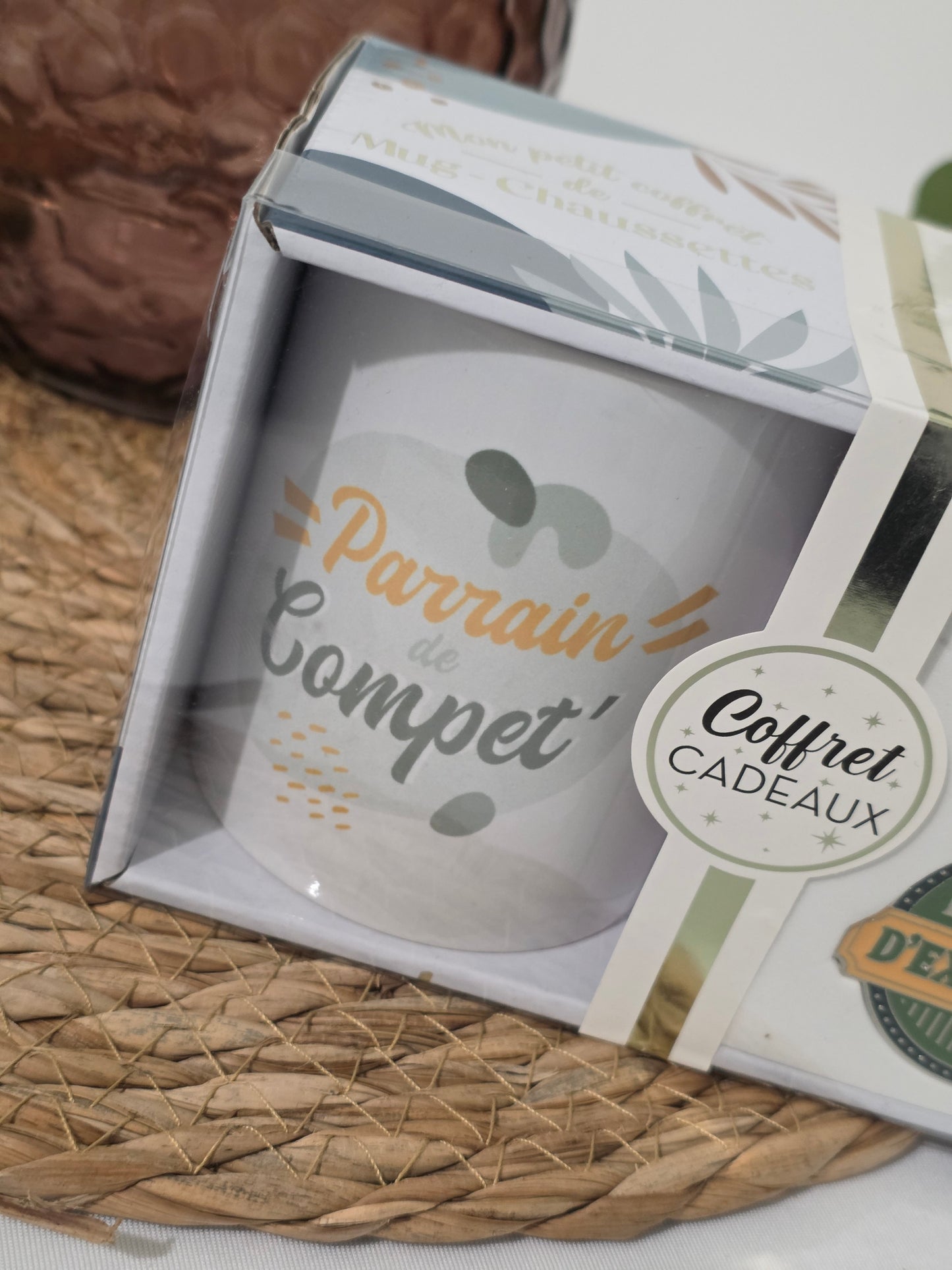 COFFRET MUG PORTE CLE "Parrain de Compet' "