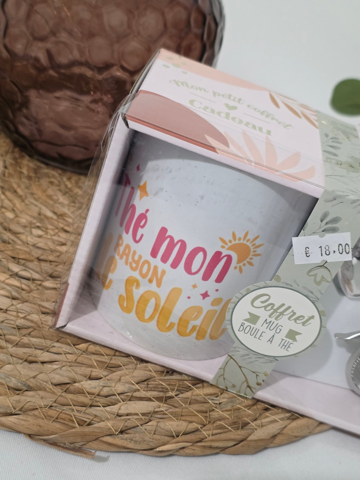 COFFRET MUG BOULE A THE "Thé mon rayon de soleil "