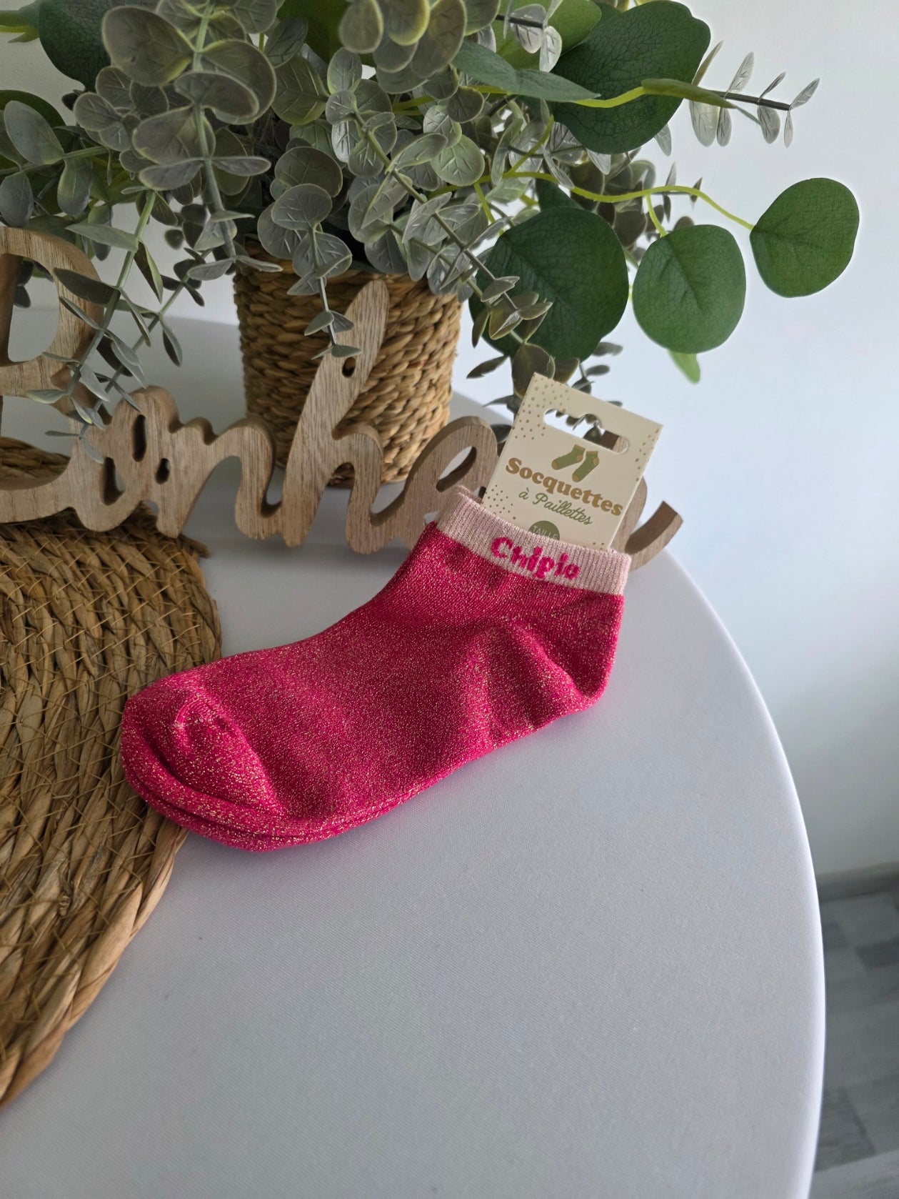 CHIPIE - Socquette à Paillette Fuchsia