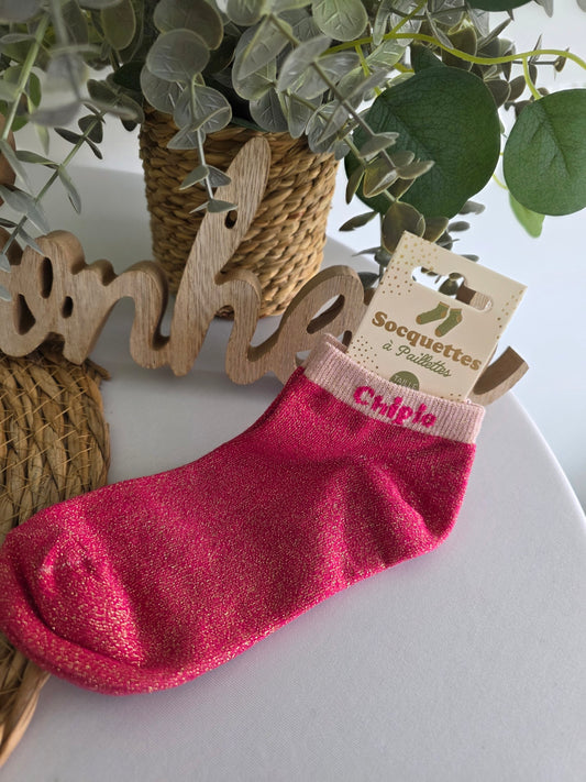 CHIPIE - Socquette à Paillette Fuchsia