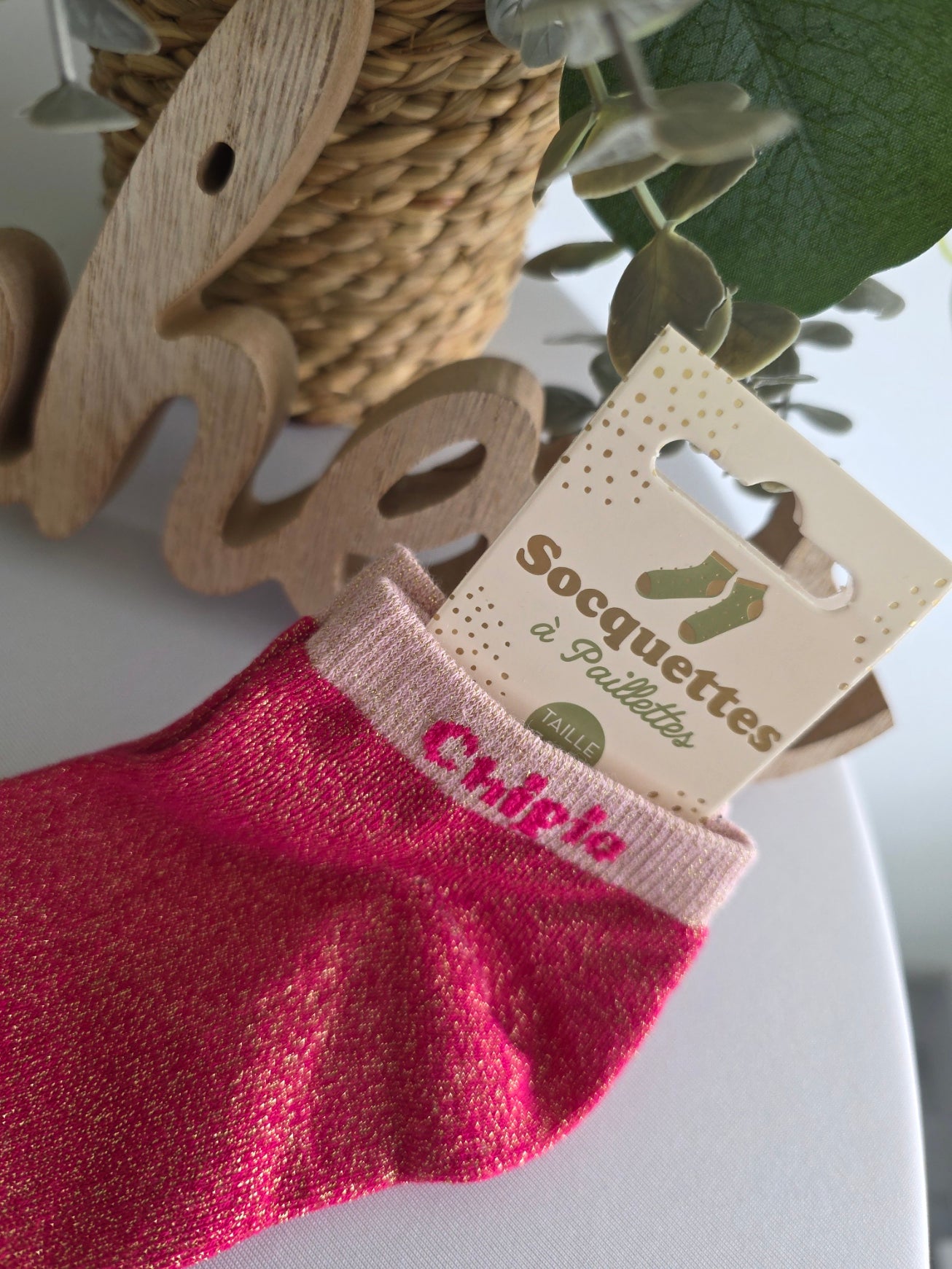 CHIPIE - Socquette à Paillette Fuchsia