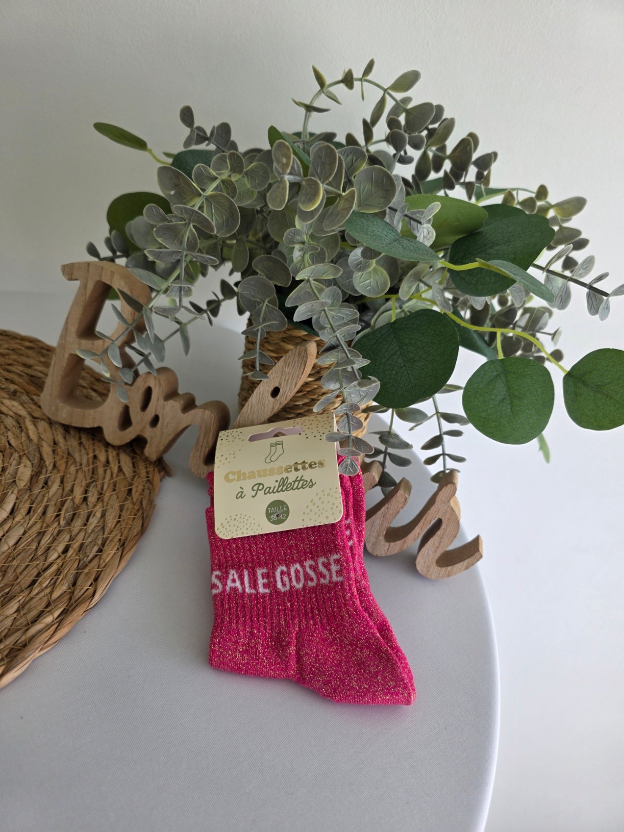 SALE GOSSE - Chaussette à Paillette Rose