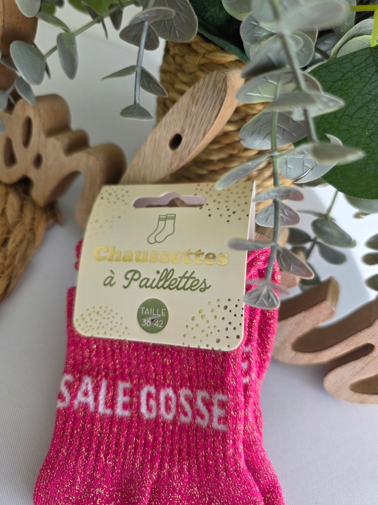 SALE GOSSE - Chaussette à Paillette Rose