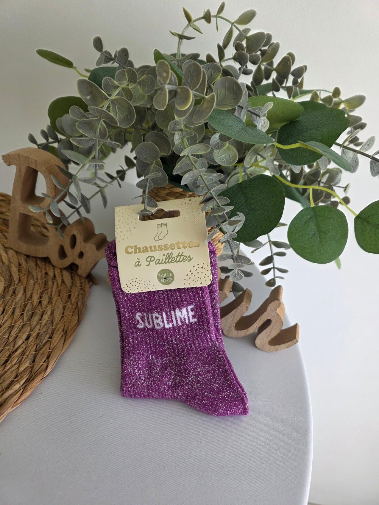 SUBLIME - Chaussette à Paillette Violet