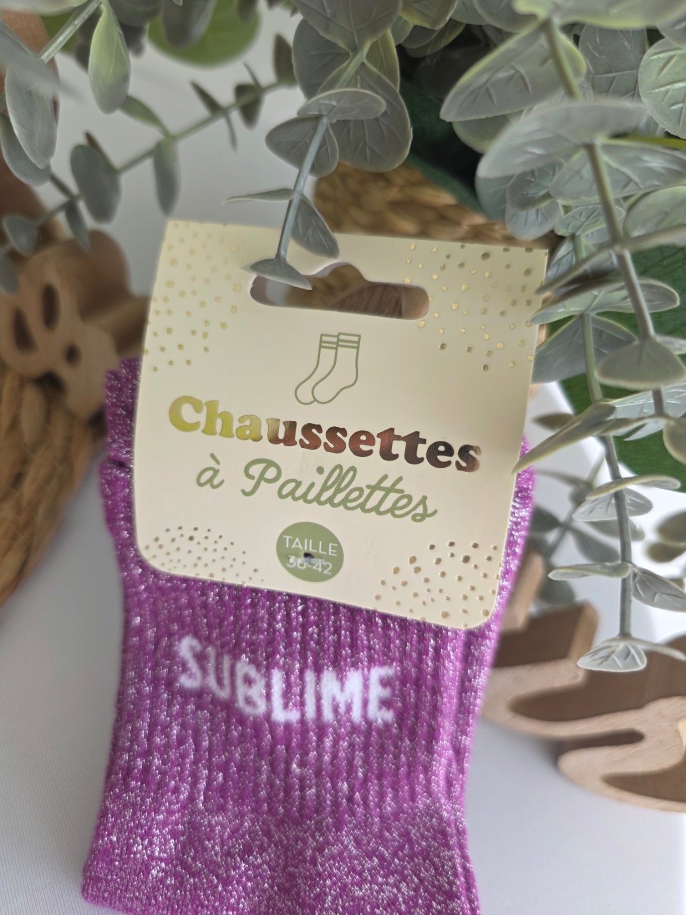 SUBLIME - Chaussette à Paillette Violet
