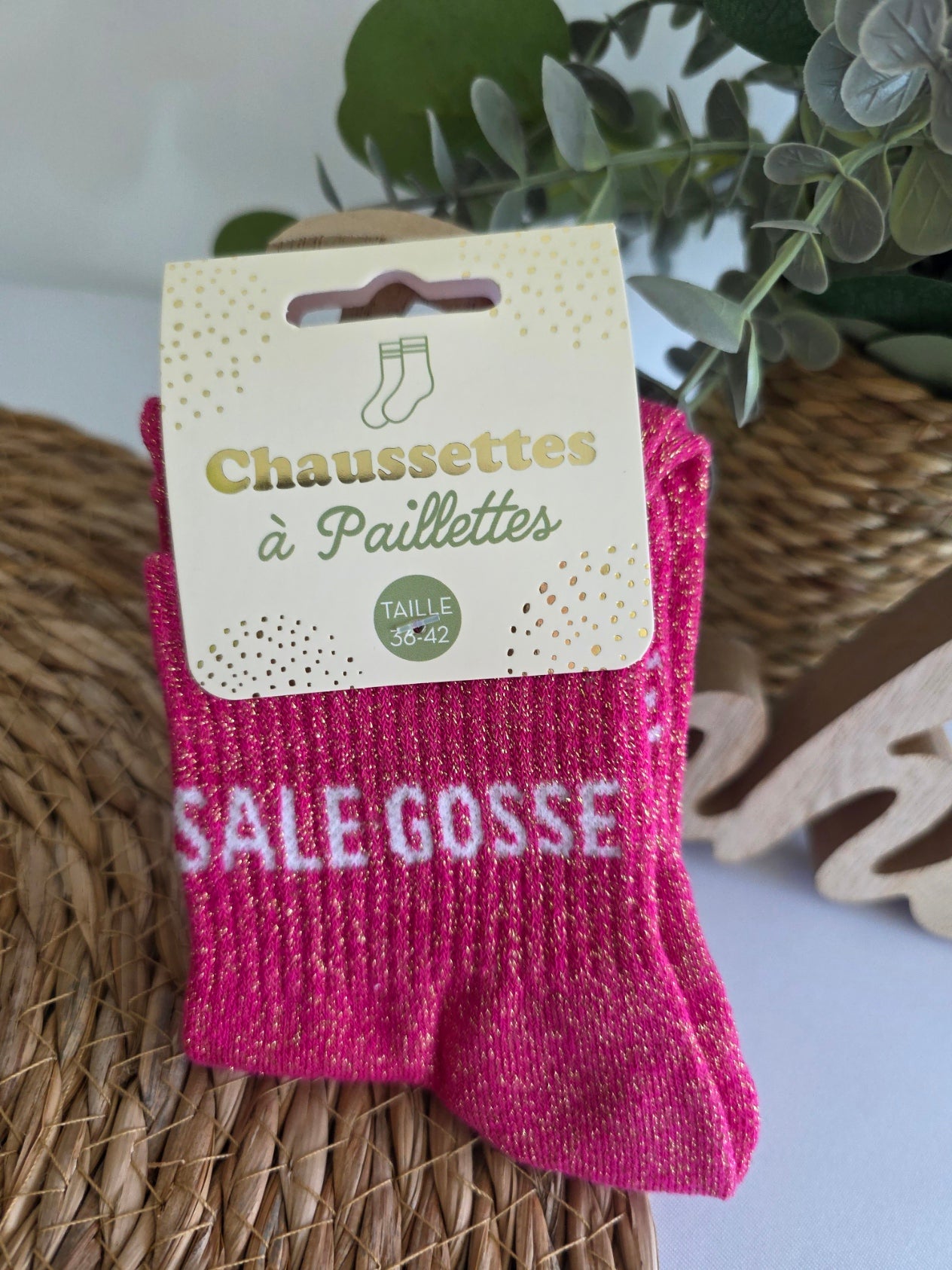 SALE GOSSE - Chaussette à Paillette Rose