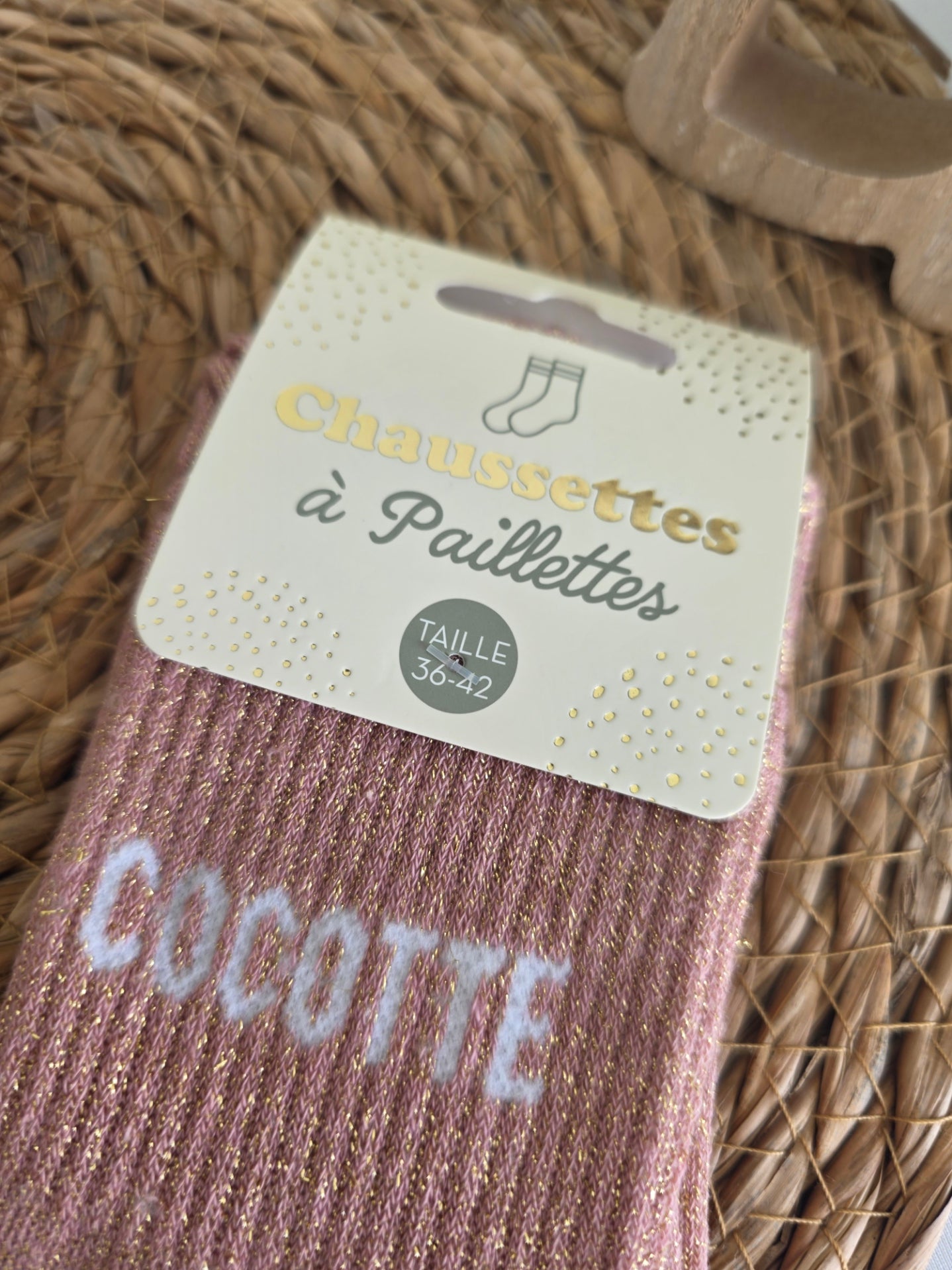 COCOTTE - Chaussette à Paillette Vieux Rose