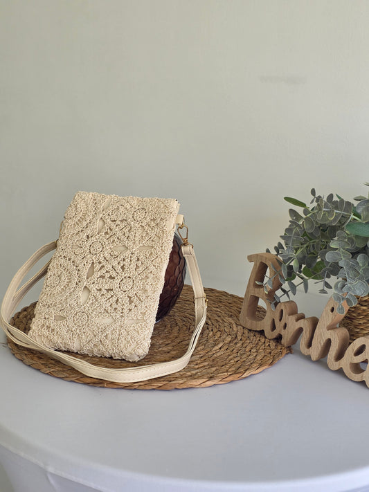 Pochette à Bandoulière Beige