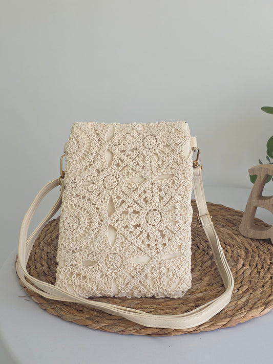 Pochette à Bandoulière Beige