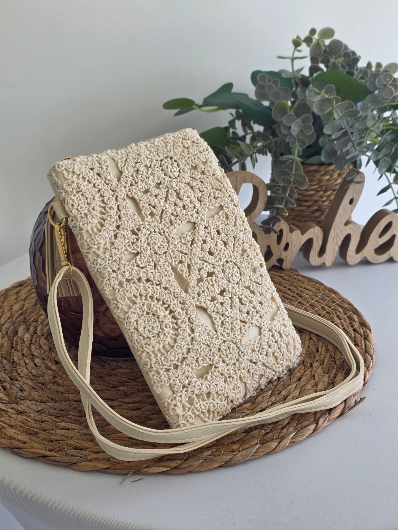 Pochette à Bandoulière Beige
