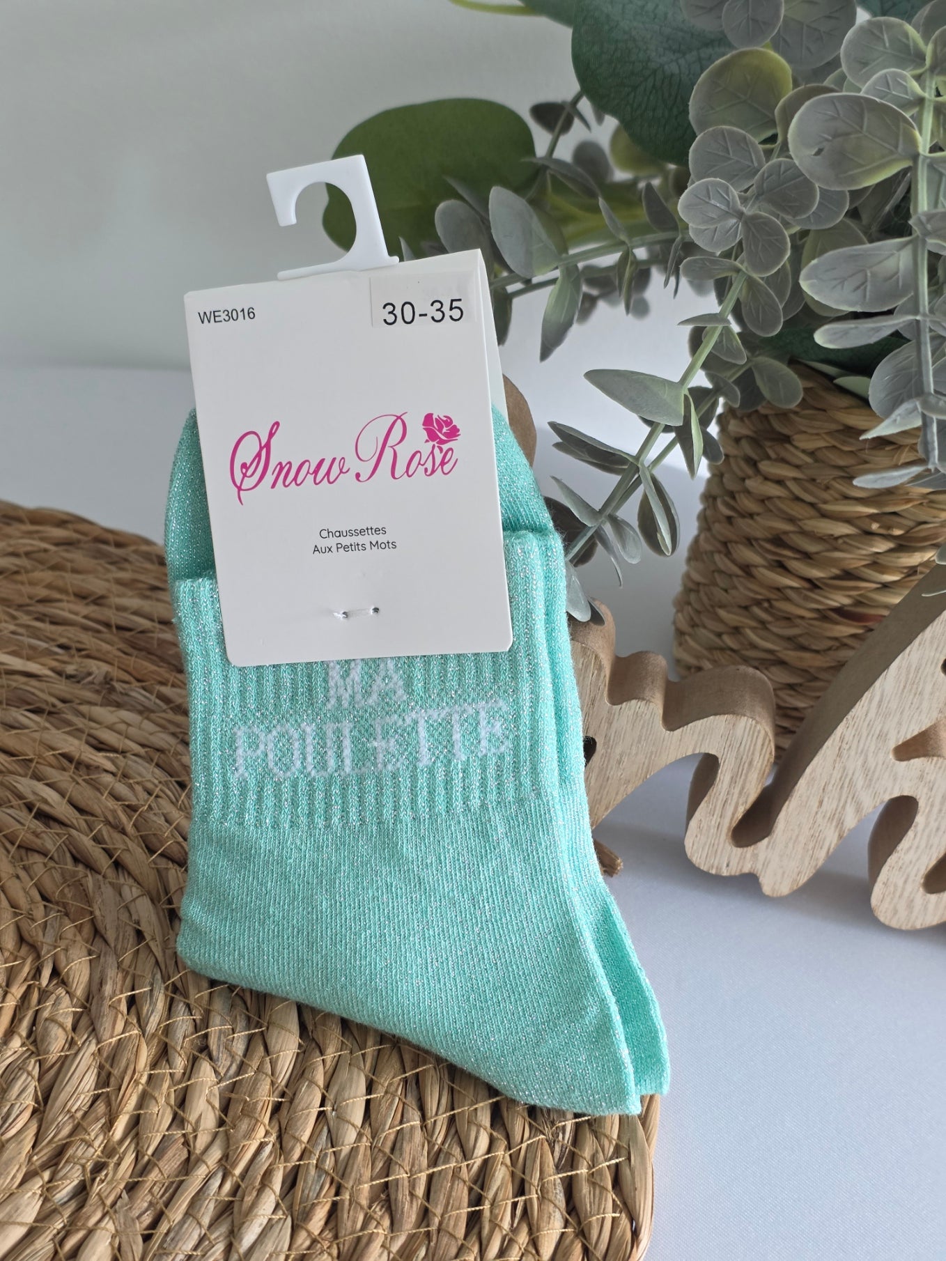 MA POULETTE - Chaussette à Paillette Enfant  Menthe