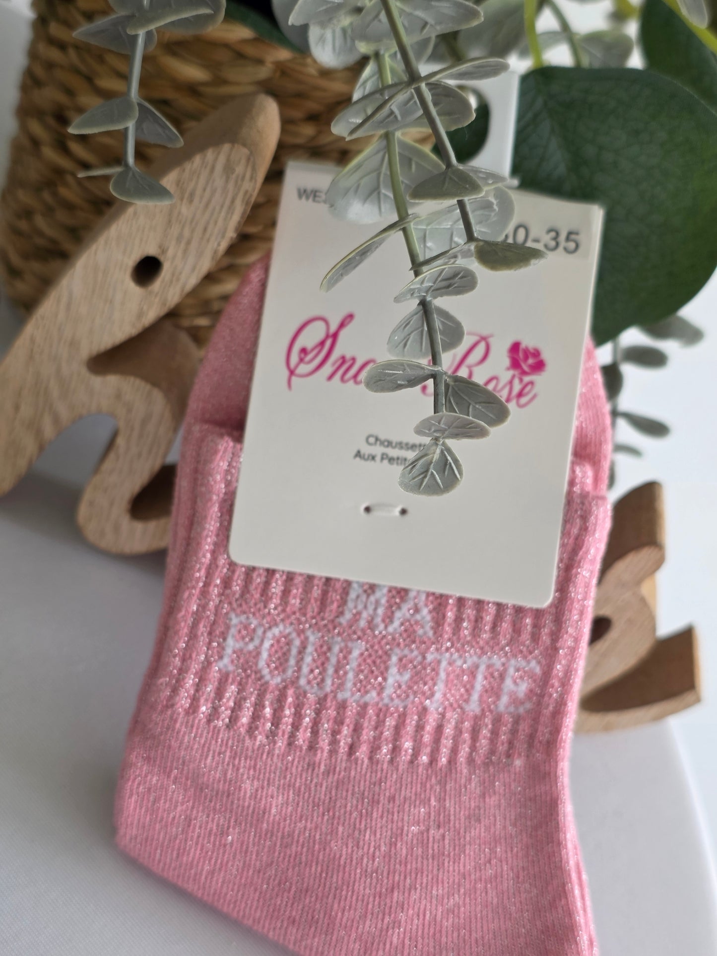 MA POULETTE - Chaussette à Paillette Enfant  Rose