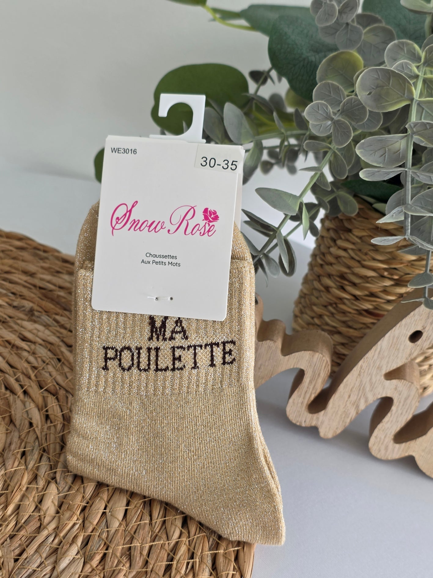 MA POULETTE - Chaussette à Paillette Enfant  Beige
