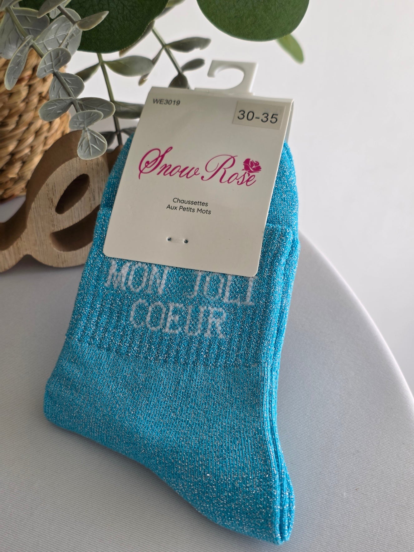 MON JOLI COEUR - Chaussette à Paillette Enfant  Bleu
