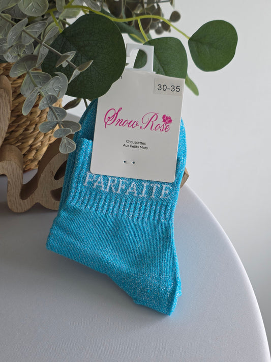 PARFAITE - Chaussette à Paillette Enfant  Bleu