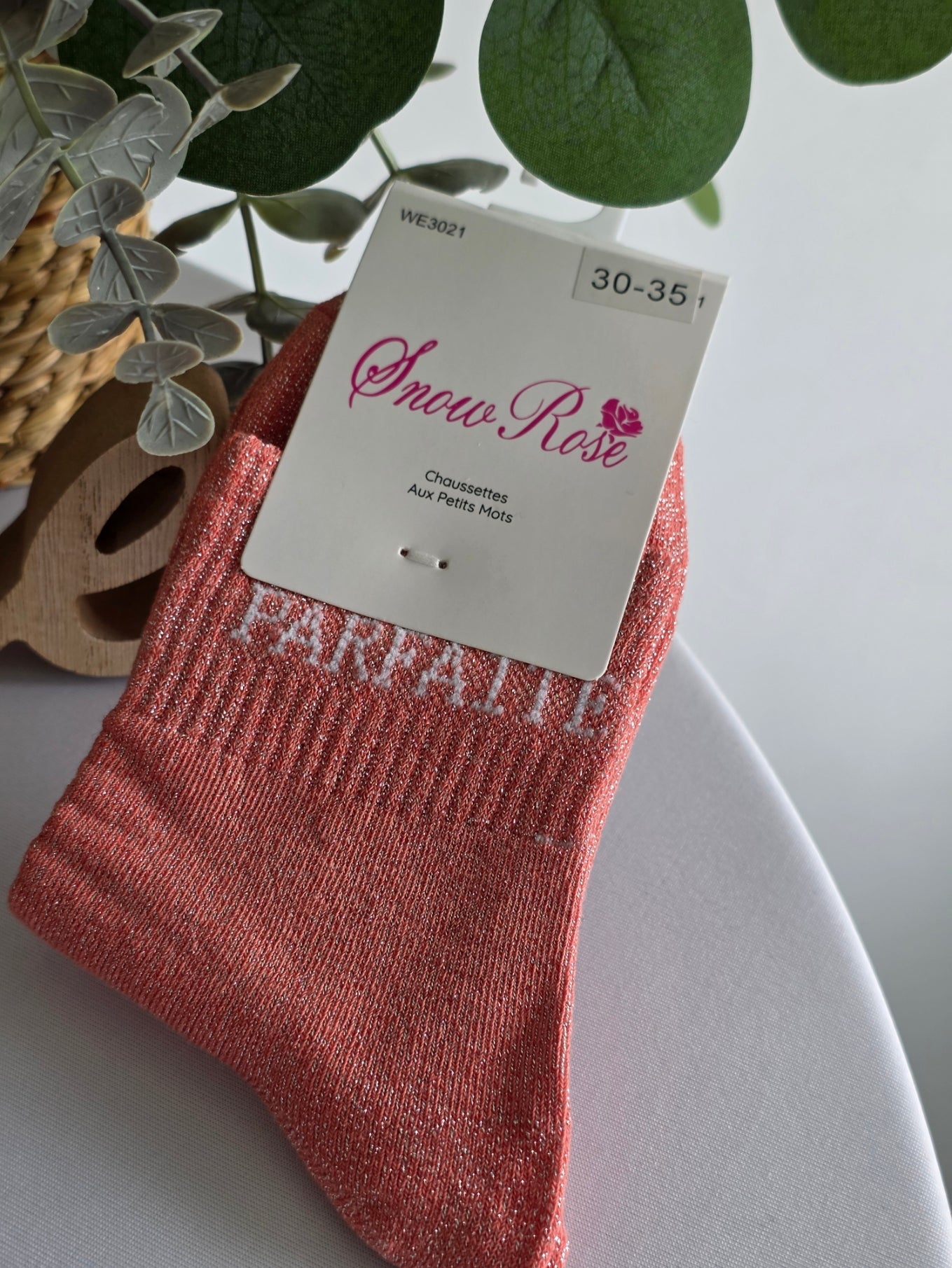 PARFAITE - Chaussette à Paillette Enfant  Corail
