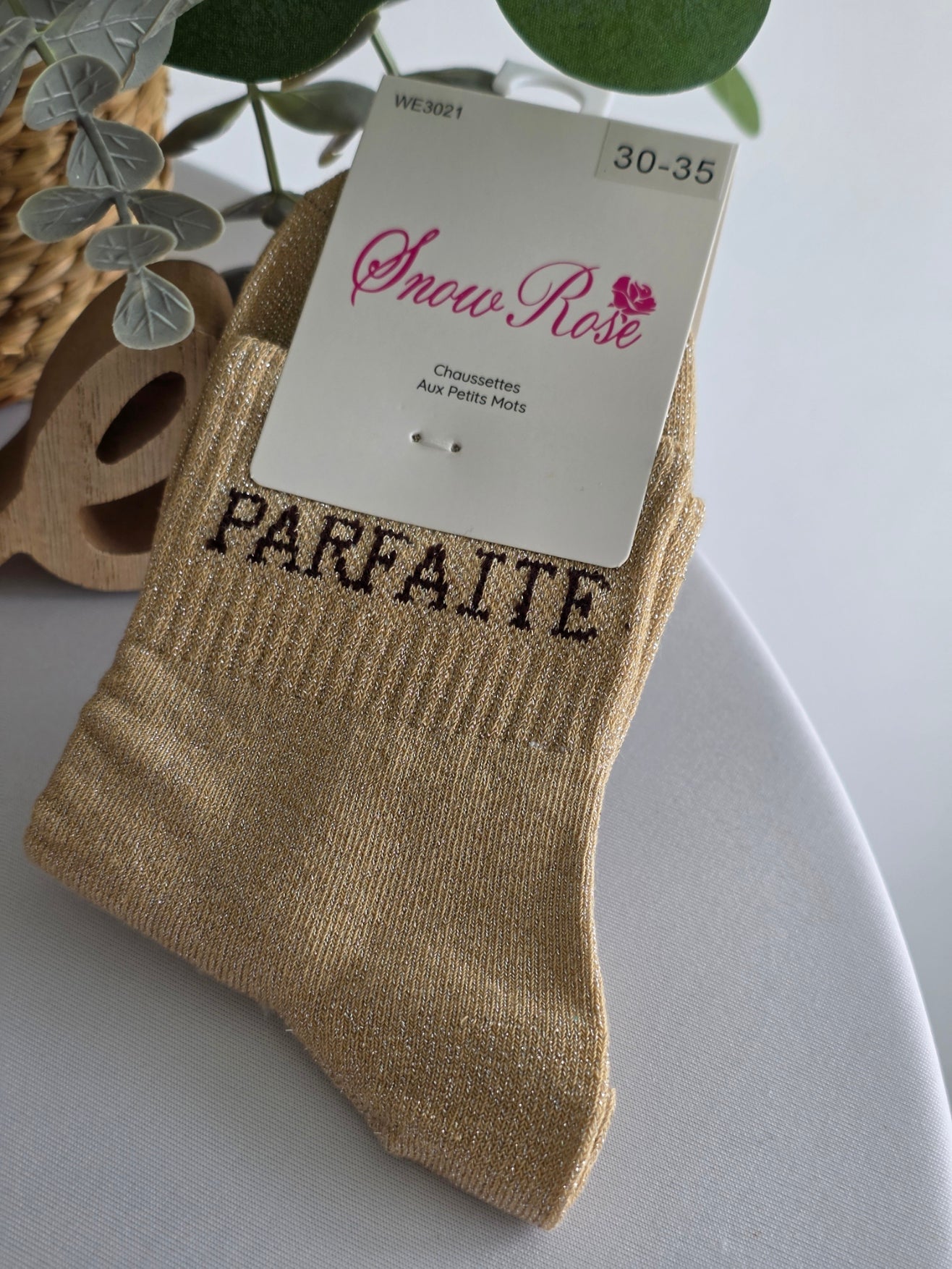 PARFAITE - Chaussette à Paillette Enfant  Beige
