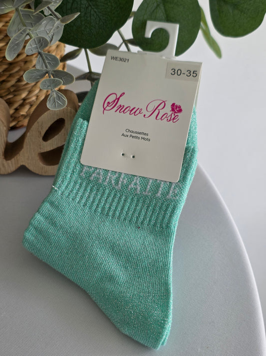 PARFAITE - Chaussette à Paillette Enfant  Menthe