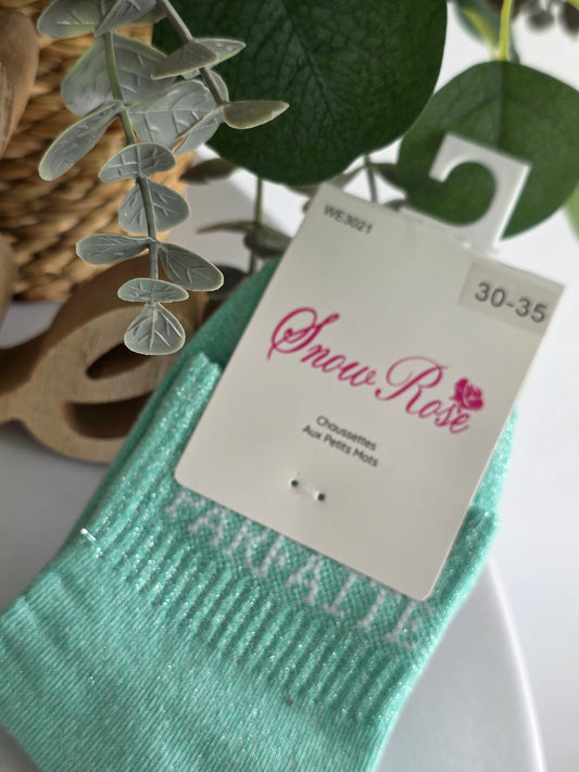 PARFAITE - Chaussette à Paillette Enfant  Menthe