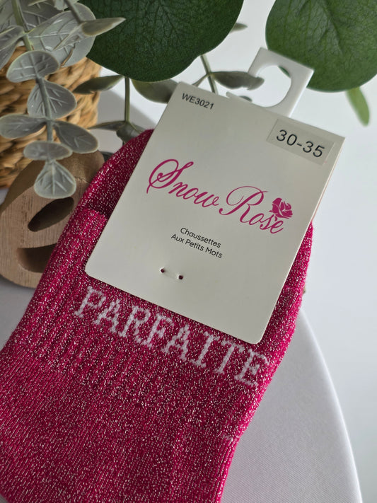PARFAITE - Chaussette à Paillette Enfant  Fuchsia