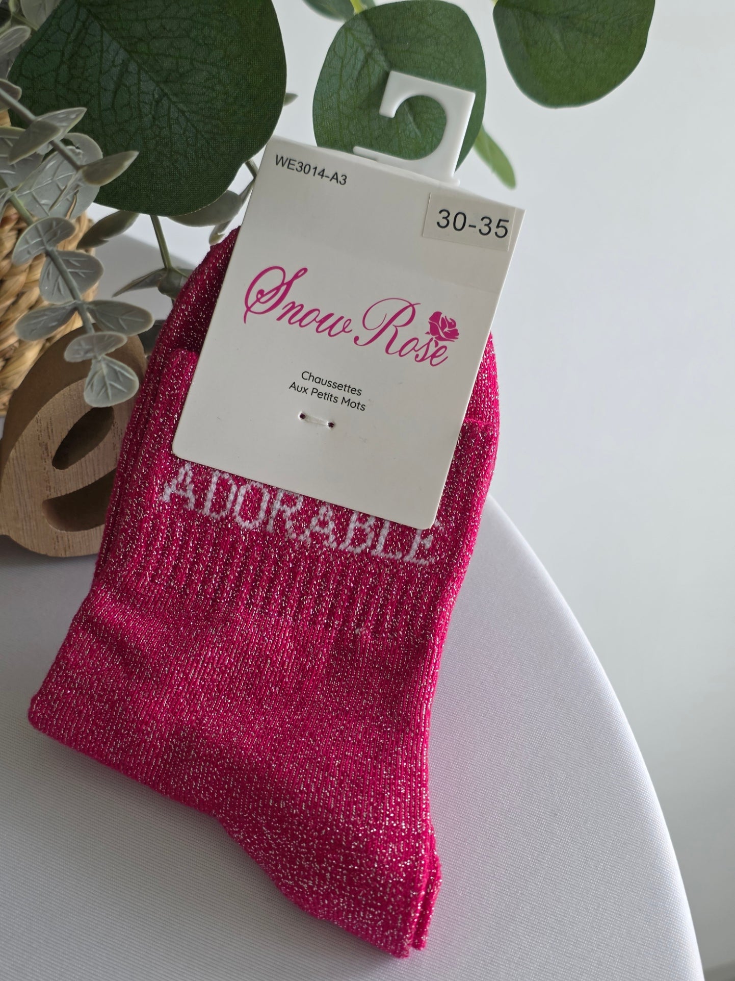 ADORABLE - Chaussette à Paillette Enfant  Fuchsia