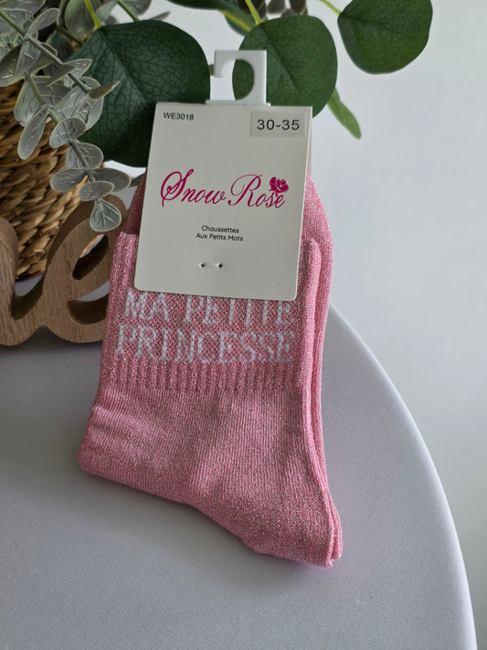 MA PETITE PRINCESSE - Chaussette à Paillette Enfant  Rose
