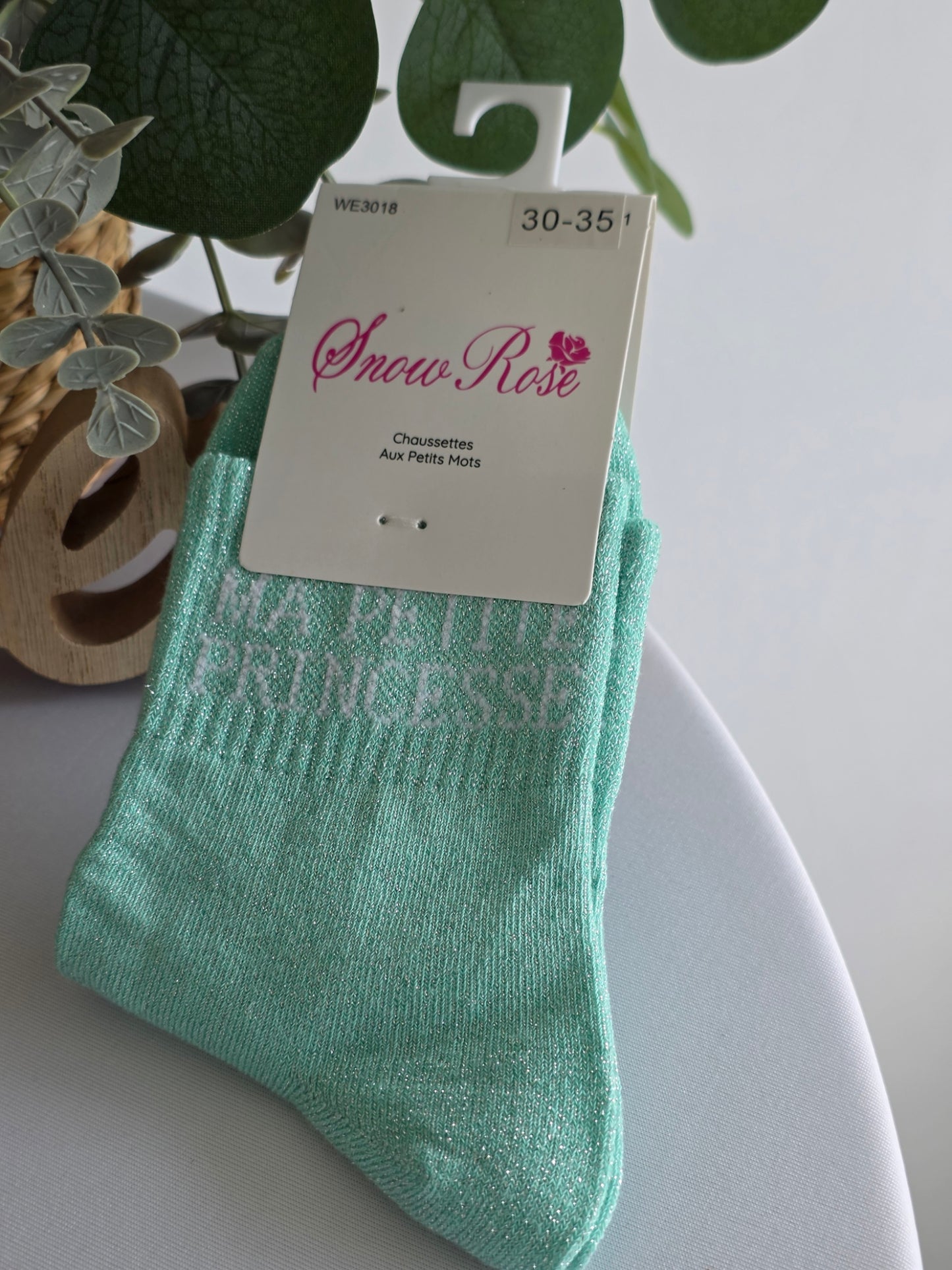 MA PETITE PRINCESSE - Chaussette à Paillette Enfant  Menthe