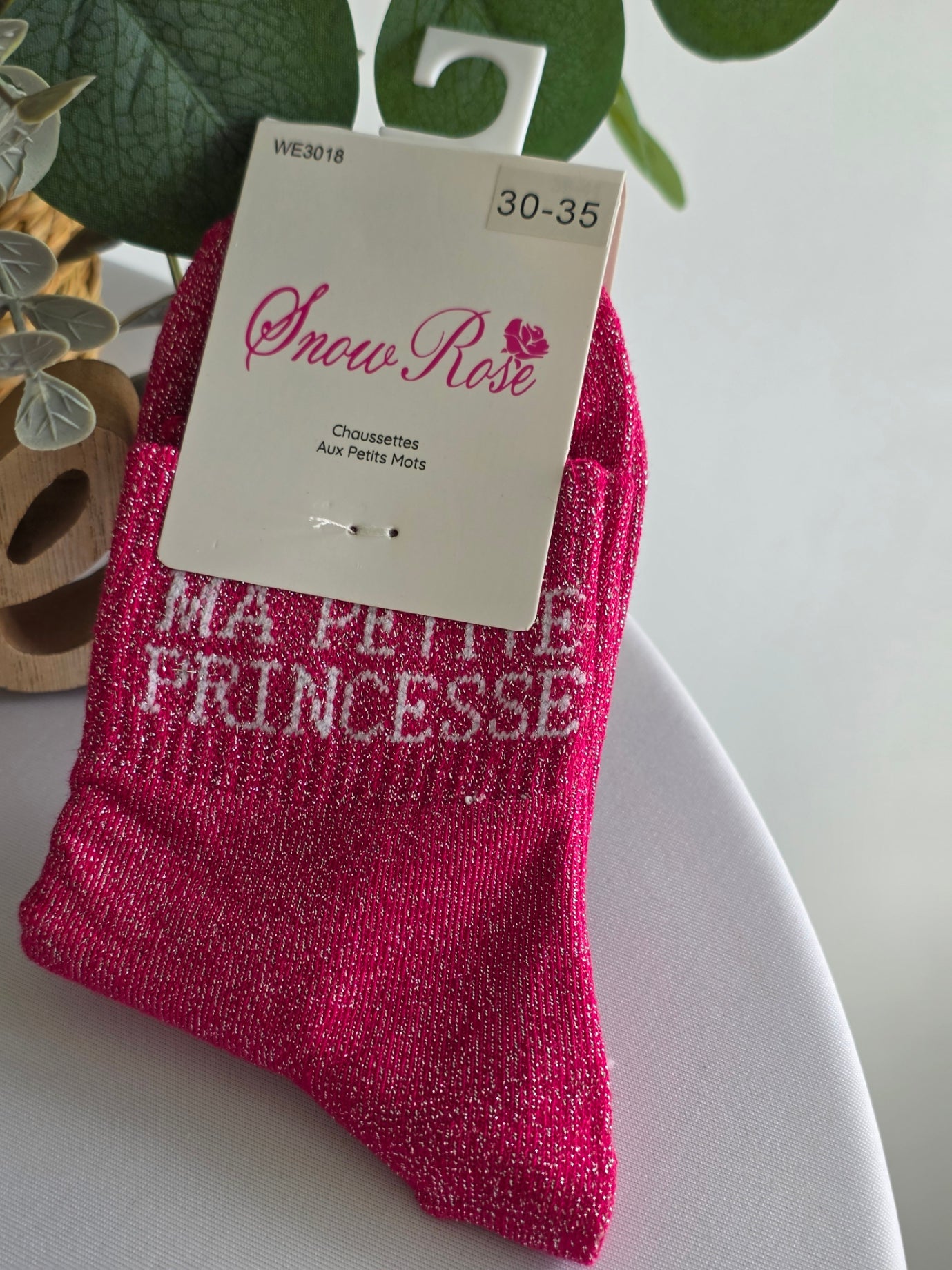 MA PETITE PRINCESSE - Chaussette à Paillette Enfant  Fuchsia