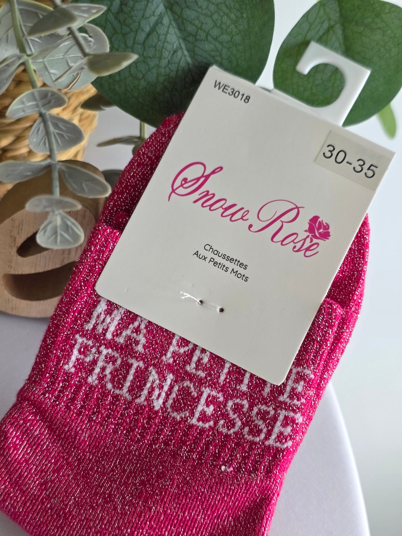 MA PETITE PRINCESSE - Chaussette à Paillette Enfant  Fuchsia