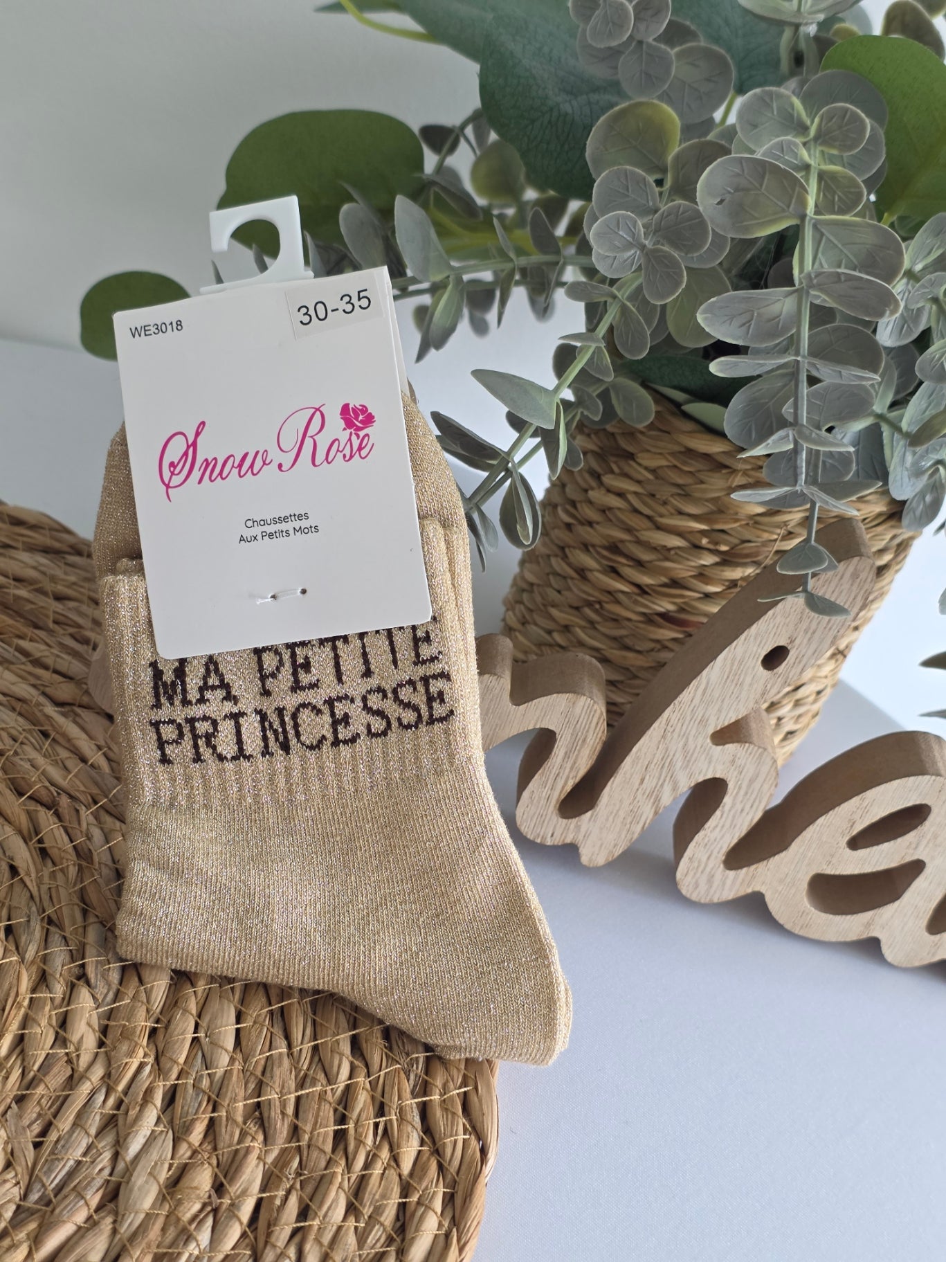 MA PETITE PRINCESSE - Chaussette à Paillette Enfant  Beige
