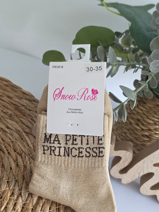 MA PETITE PRINCESSE - Chaussette à Paillette Enfant  Beige