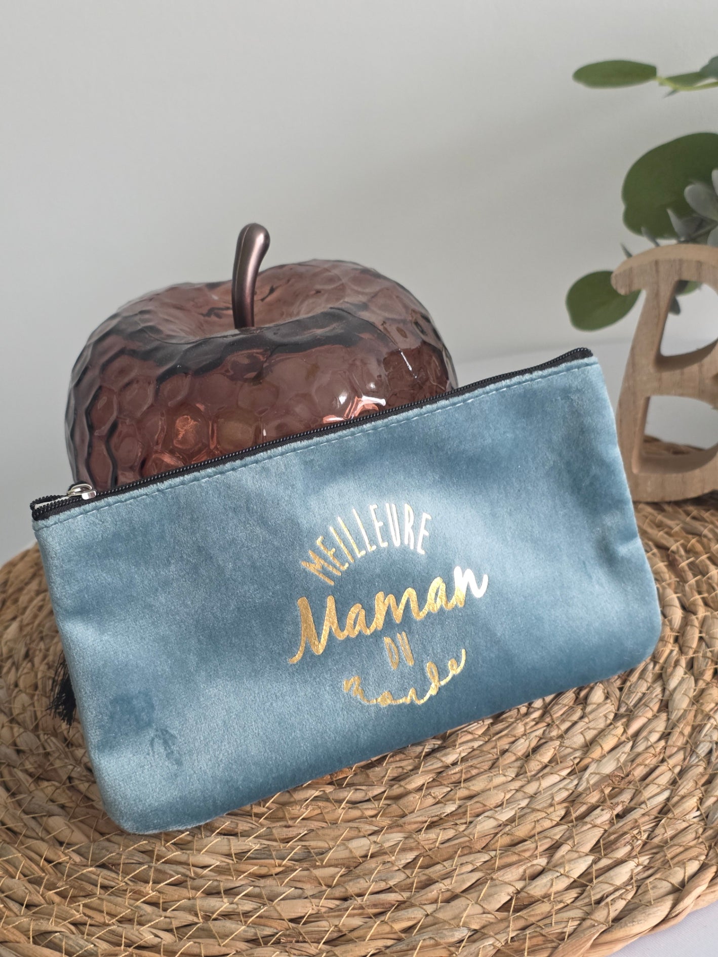 Pochette " Meilleure Maman du Monde " Bleu