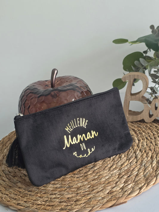 Pochette " Meilleure Maman du Monde " Noir
