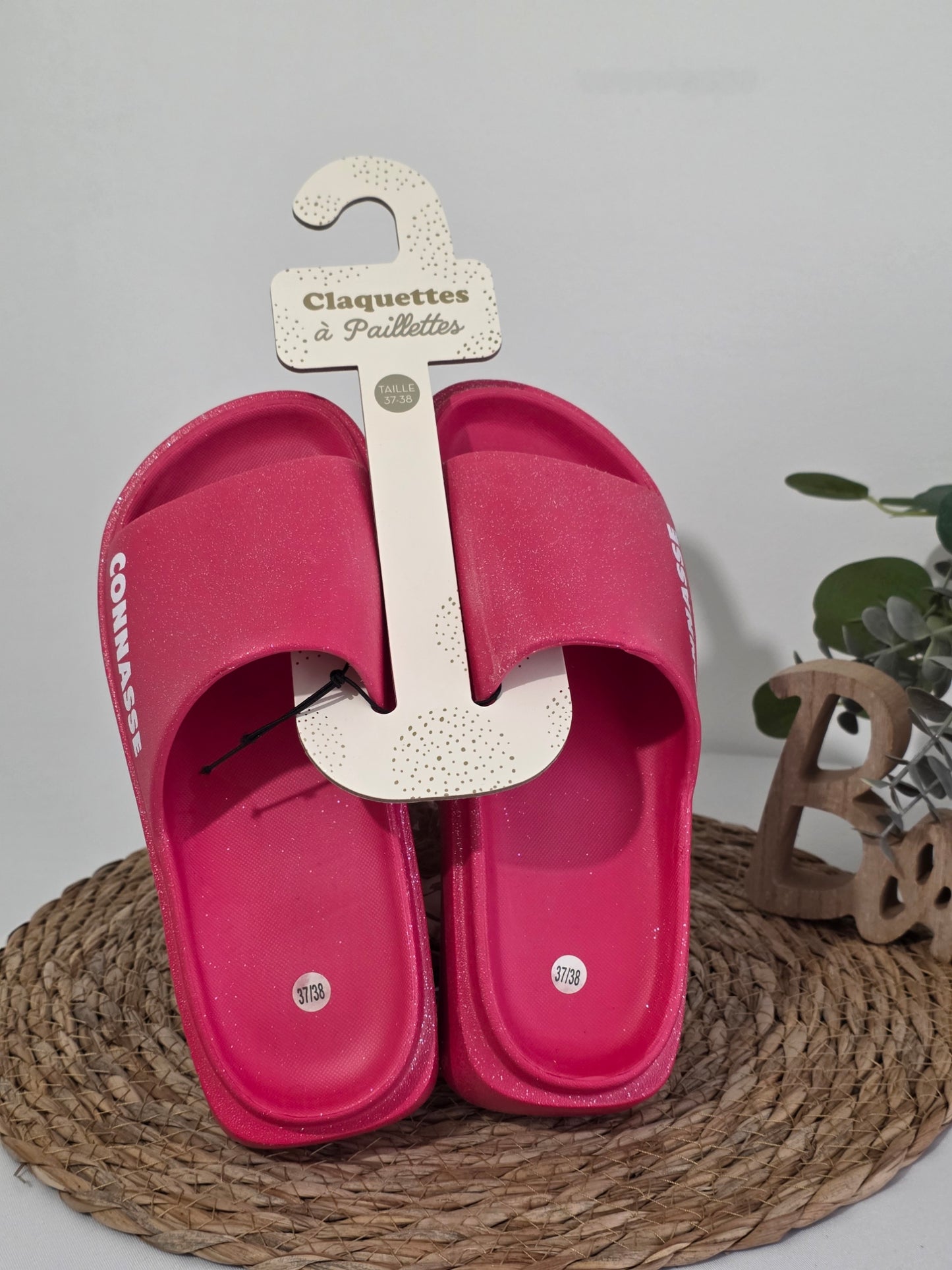 CONNASSE - Claquette à Paillette Fuchsia