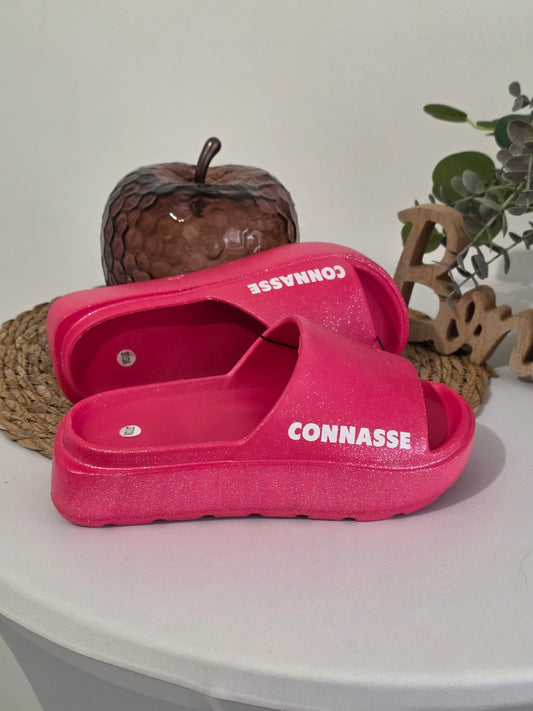 CONNASSE - Claquette à Paillette Fuchsia