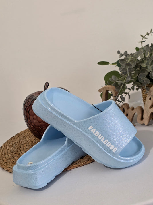 FABULEUSE - Claquette à Paillette Bleu