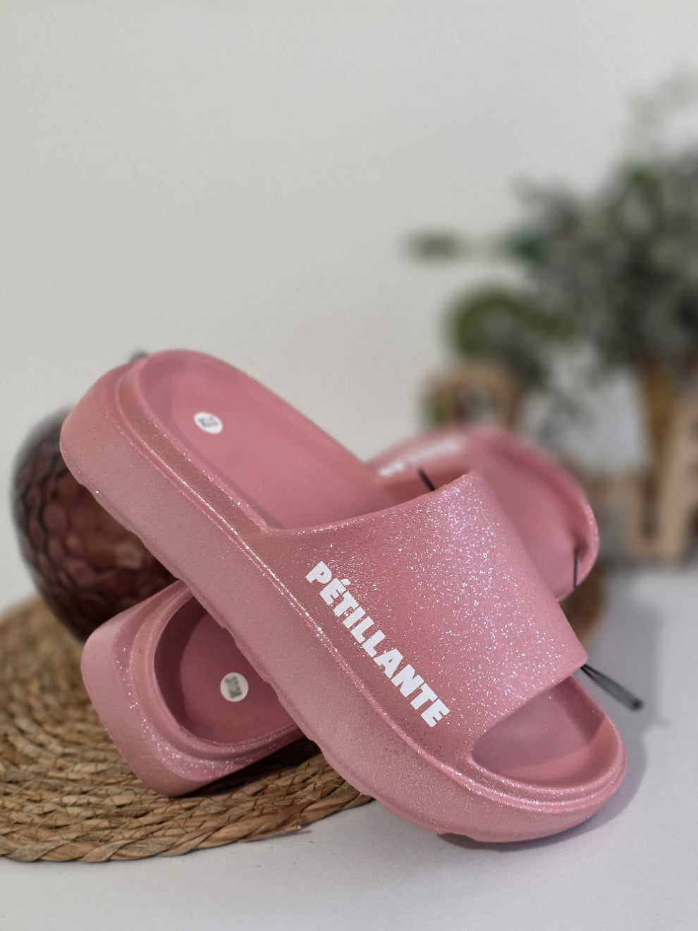 PETILLANTE - Claquette à Paillette Rose Gold