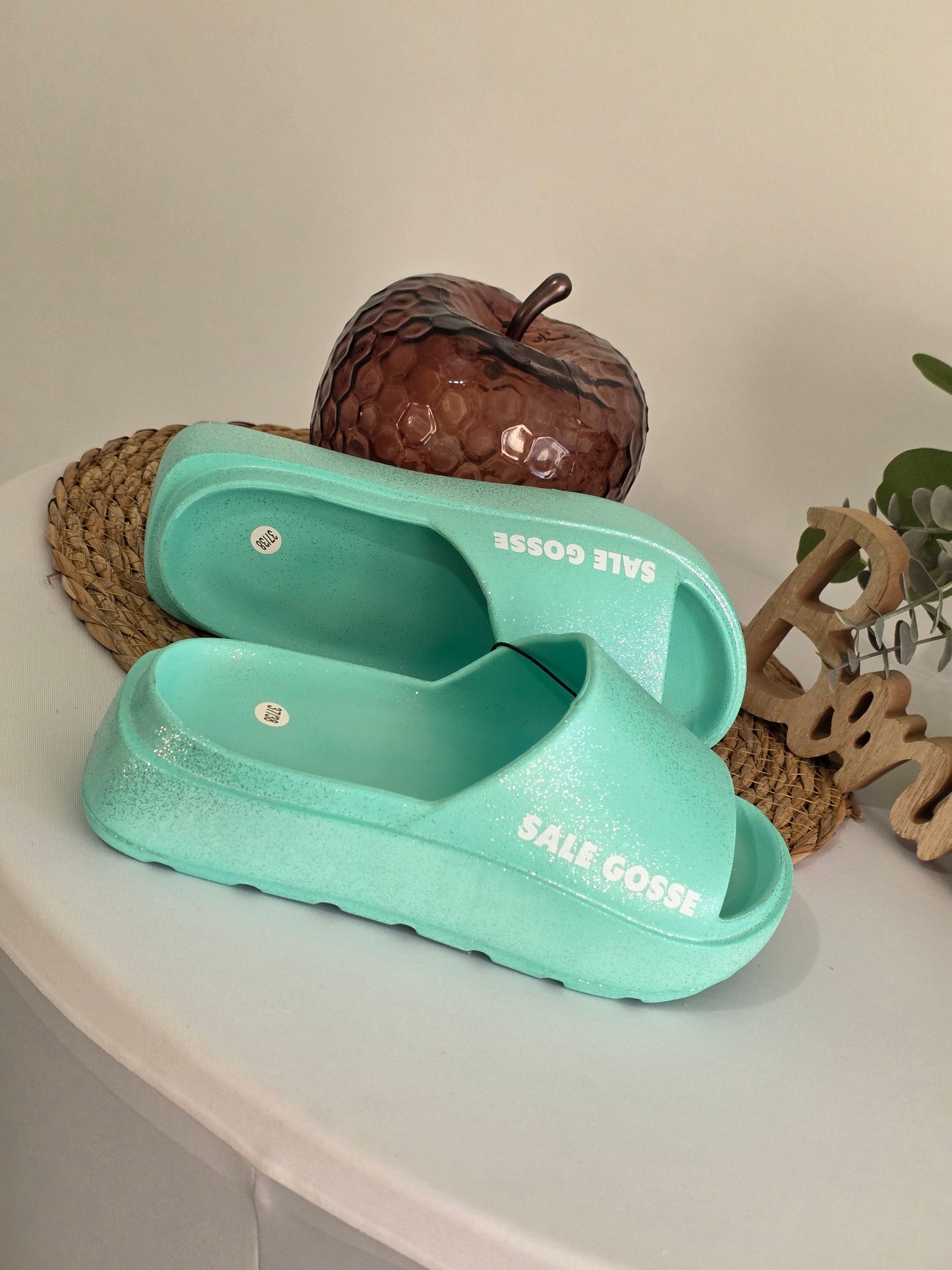 SALE GOSSE 39/40 - Claquette à Paillette Menthe