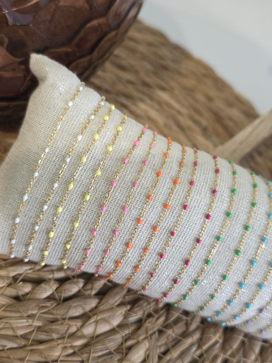 Bracelet Perle Colorée Noir