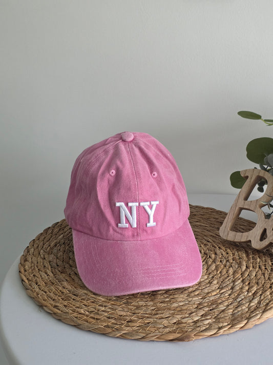 Casquette Féminine Rose Ecusson New York