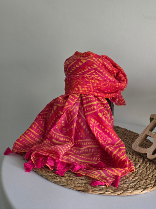 Foulard Femme Printanier Rose Orangé