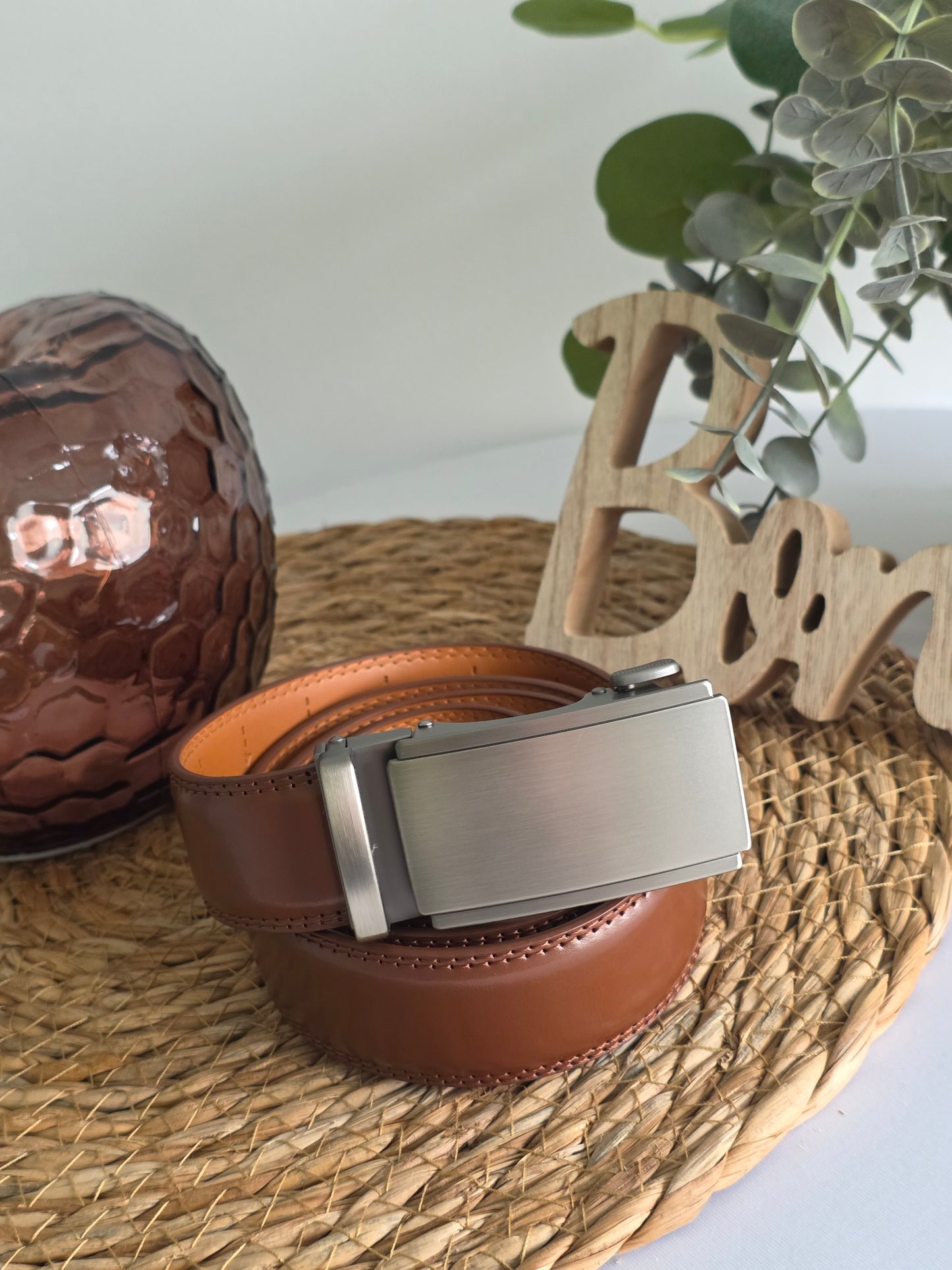 Ceinture Automatique en Cuir Marron
